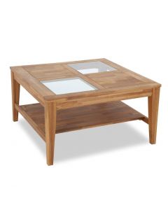 LSL Living Room Wood & Glass Coffee Table