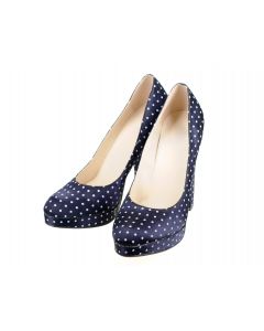 LSL Women High Heels Classic Navy Polka Dot