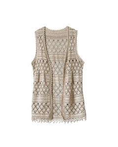 LSL Women Cardigan Vest - White
